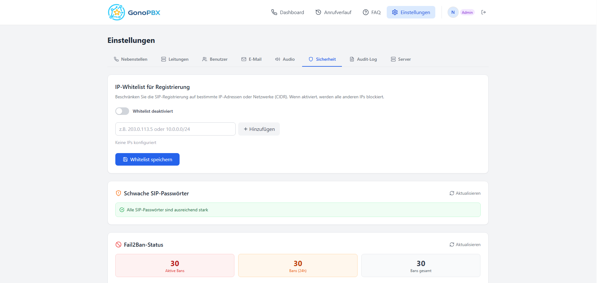 Sicherheitseinstellungen